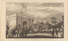 Her Majesty Leaving Buckingham Palace, June 28, 1838 [left half], 19th century. Creator: Unknown