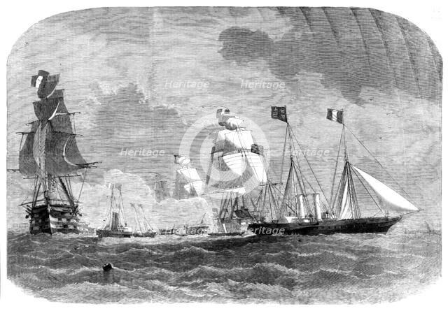 Her Majesty leaving Cherbourg, 1858. Creator: Smyth.