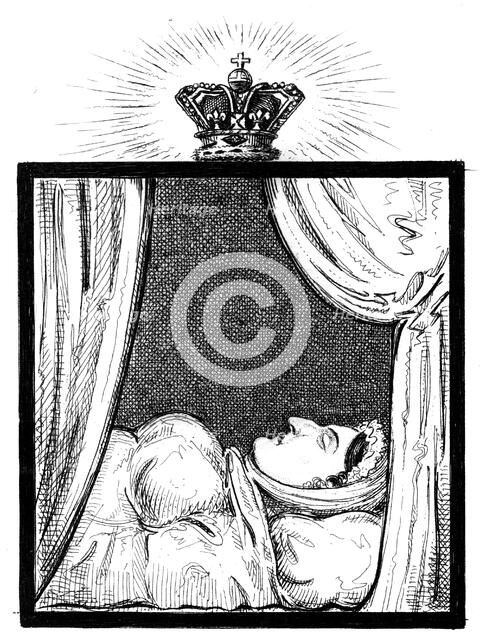 'Her Majesty Queen Caroline as she appeared a few hours after her decease', c1821. Artist: Unknown
