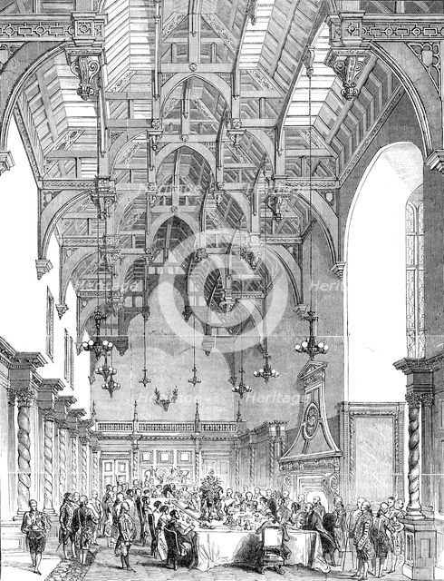 Her Majesty's visit to Burghley - the Banquet in the Great Hall, 1844. Creator: Unknown.