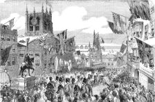 Her Majesty's Visit to Hull - the Procession in the Market-Place, 1854. Creator: Unknown