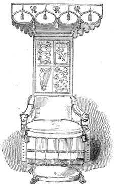 Her Majesty's State Chair, Great Hall, Lincoln's Inn New Buildings, 1845. Creator: Unknown