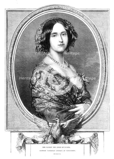 Her Majesty the Queen of Prussia, crowned at Königsberg, 1861. Creator: Unknown.