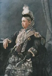Her Majesty the Queen in the dress worn at the Jubilee Commemoration in Westminster Abbey, 1887. Creator: Unknown