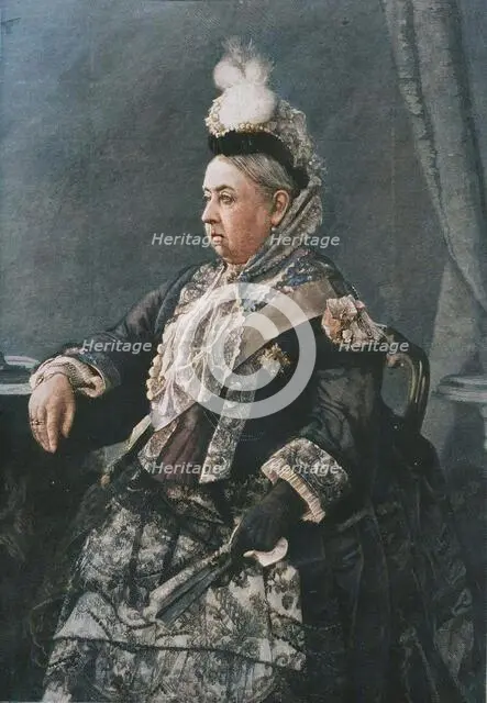 'Her Majesty the Queen in the dress worn at the Jubilee Commemoration in Westminster Abbey, 1887. Creator: Unknown.