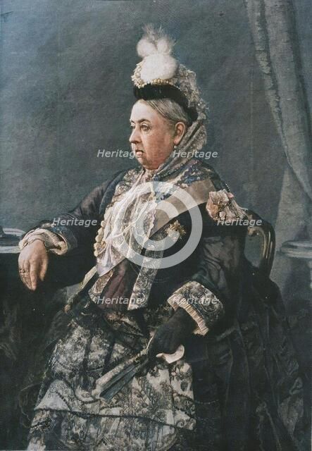 'Her Majesty the Queen in the dress worn at the Jubilee Commemoration in Westminster Abbey, 1887. Creator: Unknown.