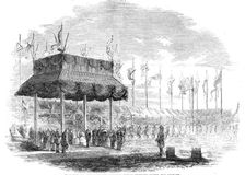 Her Majesty the Queen Laying the Foundation-Stone of Wellington College, near Sandhurst, 1856. Creator: Unknown