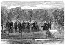 Her Majesty the Queen planting the "Prince Consort's Oak" in Windsor Great Park, 1862. Creator: Unknown