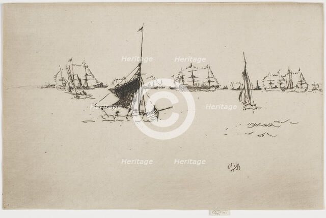 Her Majesty's Fleet: Evening, 1887. Creator: James Abbott McNeill Whistler.