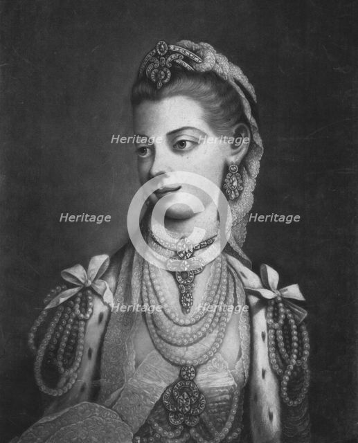 'Her Most Excellent Majesty Charlotte Queen of Great Britain', 1762. Artist: William Pether.