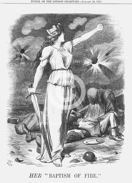 'Her "Baptism of Fire"', 1871. Creator: Joseph Swain.