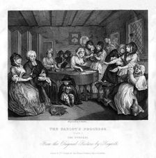 Her funerall properly attended plate VI of The Harlot's Progress 1833.Artist: J Stubbs