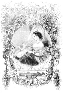 Her Imperial Majesty the Empress of the French, and the Imperial Infant, 1856. Creator: Smyth