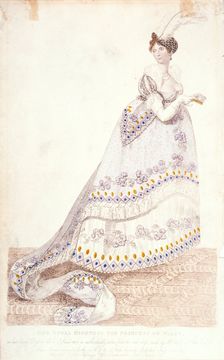 Her Royal Highness the Princess of Wales in her Court Dress..., 1807 Creator: Unknown