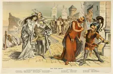 Her True Knight, from Puck, 1887. Creator: Joseph Keppler
