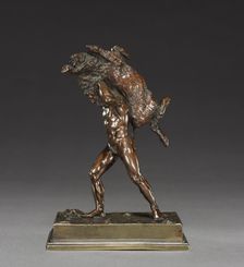 Hercules Carrying the Erymanthean Boar, c. 1820-1830. Creator: Antoine-Louis Barye (French, 1796-1875)