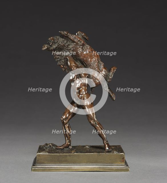 Hercules Carrying the Erymanthean Boar, c. 1820-1830. Creator: Antoine-Louis Barye (French, 1796-1875).