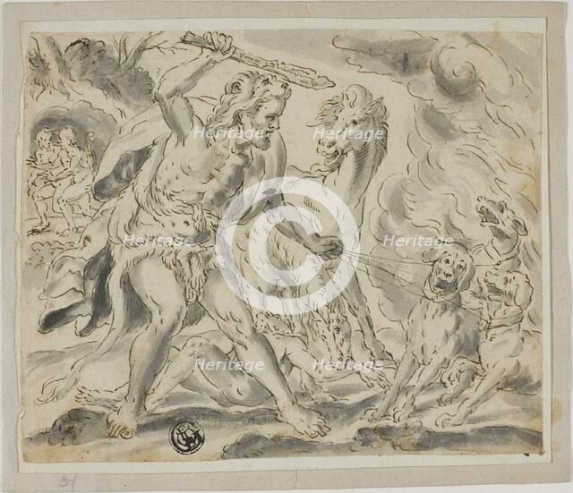 Hercules, Cerberus and the Mares of Diomedes, n.d. Creator: Unknown.
