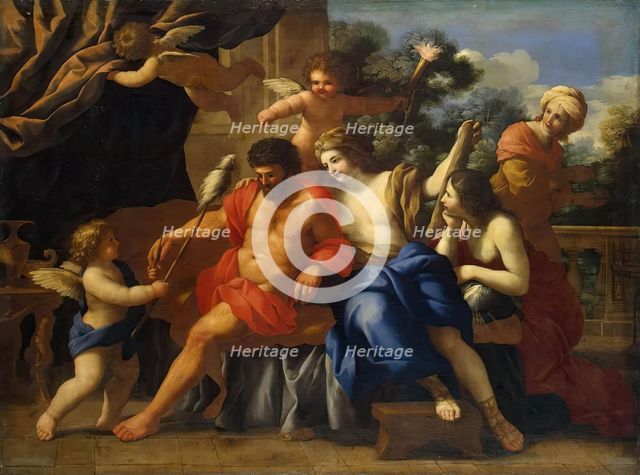 Hercules and Omphale, 1650. Creator: Giovanni Francesco Romanelli.