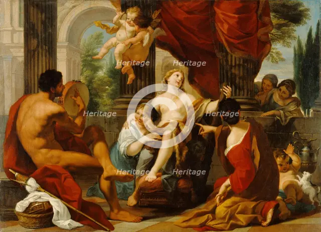 Hercules and Omphale, about 1700-1710. Creator: Luigi Garzi.