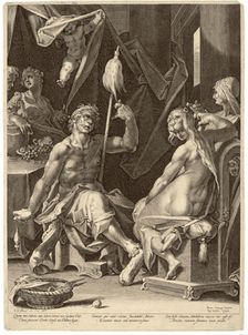 Hercules and Omphale, c. 1600. Creator: Aegidius Sadeler II