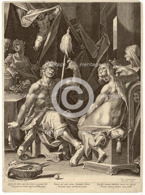 Hercules and Omphale, c. 1600. Creator: Aegidius Sadeler II.