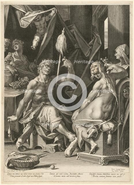 Hercules and Omphale, c. 1600. Creator: Aegidius Sadeler II.