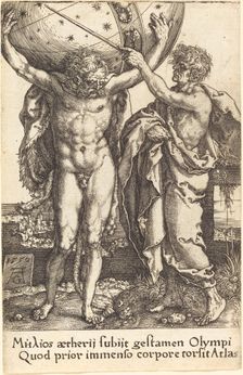Hercules and Atlas, 1550. Creator: Heinrich Aldegrever