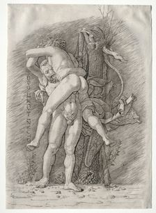 Hercules and Antaeus, 1400s. Creator: Andrea Mantegna (Italian, 1431-1506), school of