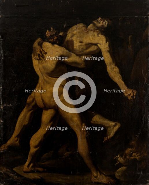 Hercules and Antaeus, 1601-1700. Creator: Italian Master.