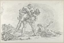 Hercules and Antaeus, 1852., 1852. Creator: Eugene Delacroix