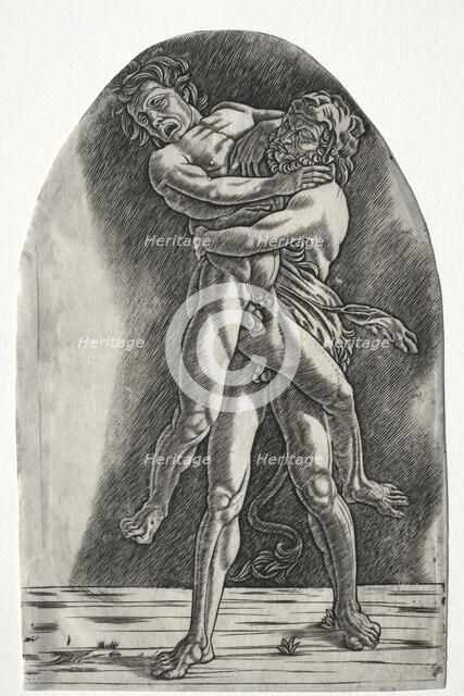 Hercules and Antaeus, c.1510. Creator: Master of the Year 1515 (Italian); Agostino Busti (Italian, 1483-1548), probably by.