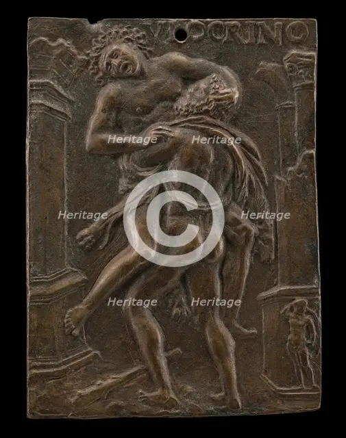 Hercules and Antaeus, early 16th century. Creator: Ulocrino.