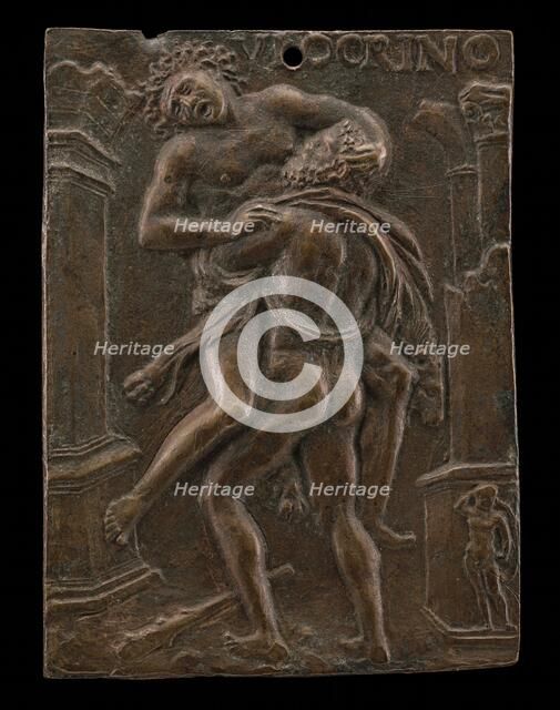 Hercules and Antaeus, early 16th century. Creator: Ulocrino.