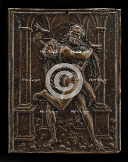 Hercules and Antaeus, late 15th - early 16th century. Creator: Moderno.