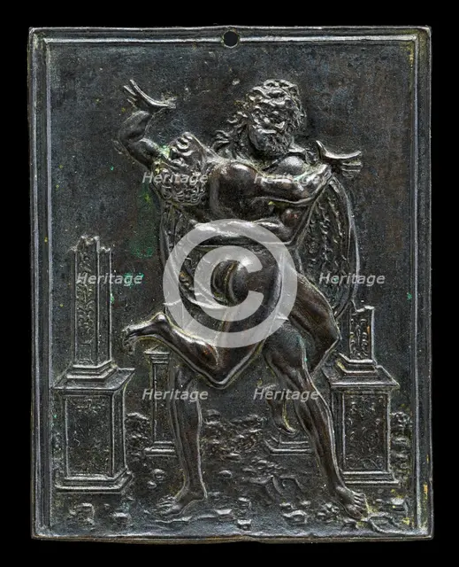 Hercules and Antaeus, late 15th - early 16th century. Creator: Moderno.