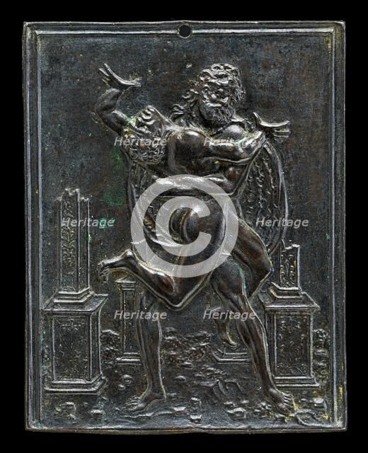 Hercules and Antaeus, late 15th - early 16th century. Creator: Moderno.