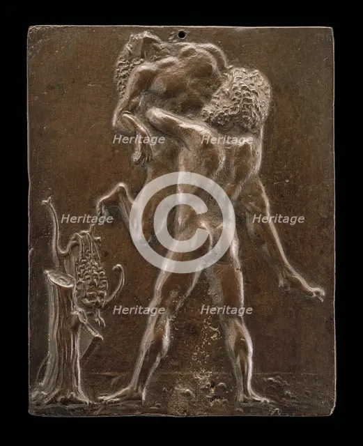 Hercules and Antaeus, late 15th - early 16th century. Creator: Moderno.