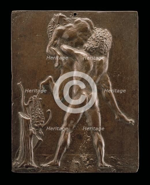 Hercules and Antaeus, late 15th - early 16th century. Creator: Moderno.