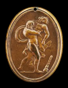 Hercules and Antaeus, mid 16th century. Creator: Unknown