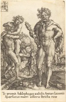 Hercules and Anthaeus, 1550. Creator: Heinrich Aldegrever