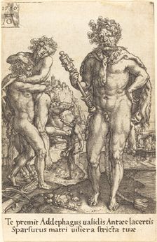 Hercules and Anthaeus, 1550. Creator: Heinrich Aldegrever