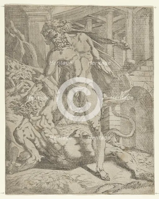 Hercules and Cacus, 1540-45. Creator: Antonio Fantuzzi.