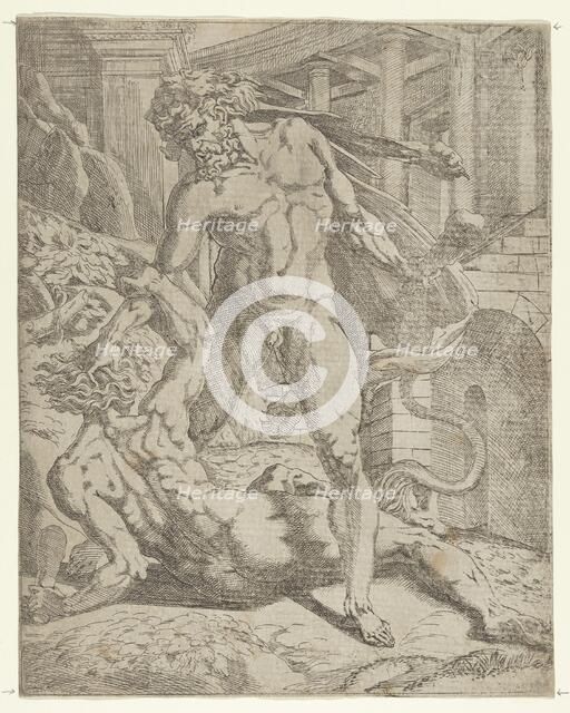 Hercules and Cacus, 1540-45. Creator: Antonio Fantuzzi.