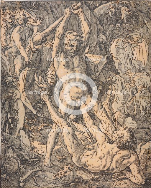 Hercules and Cacus, 1588. Creator: Hendrik Goltzius.