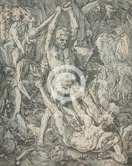 Hercules and Cacus, 1588. Creator: Hendrik Goltzius.