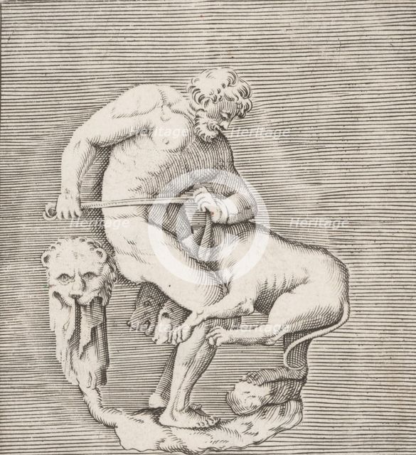 Hercules and Cerberus, published ca. 1599-1622., published ca. 1599-1622. Creator: Anon.