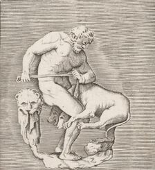 Hercules and Cerberus, published ca. 1599-1622., published ca. 1599-1622. Creator: Anon