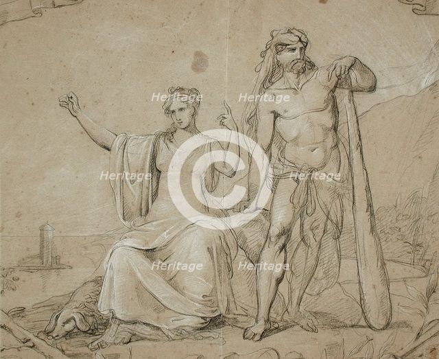 Hercules and Seated Woman, 19th century. Creator: Unknown.
