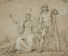 Hercules and Seated Woman, 19th century. Creator: Unknown